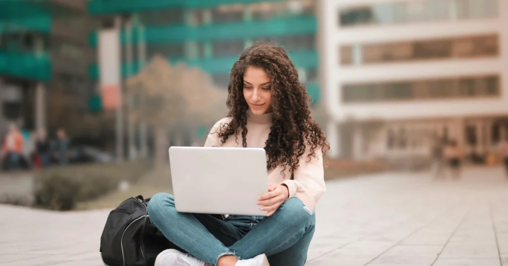 Student Using Laptop